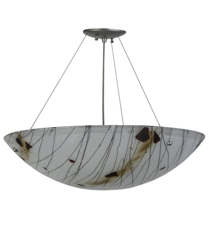 White Iridized Fracture Art Glass Pendant by Meyda Lighting