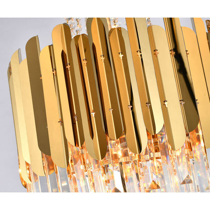 Gold Chandelier With Clear Hanging Crystals