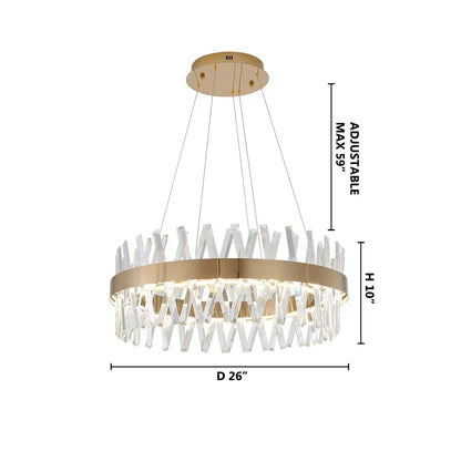 Modern Gold LED Chandelier with Integrated LED & Crystals
by Bethel International
