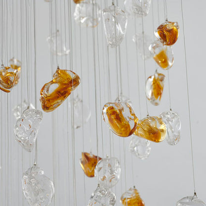 Flushed Chrome with Clear & Smoke Glass Hanging Stones