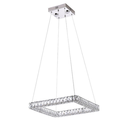 Chrome Square Crystal LED Chandelier
