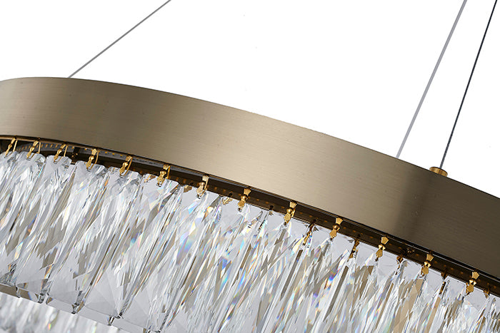Round Gold LED Crystal Chandelier