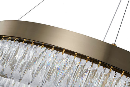 Round Gold LED Crystal Chandelier