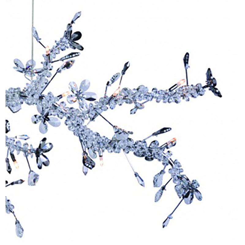 Clear & Smoke Crystal Branch Chandelier