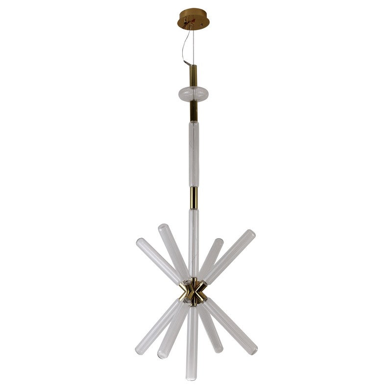 Gold Sputnik LED Chandelier with Clear Glass Globes