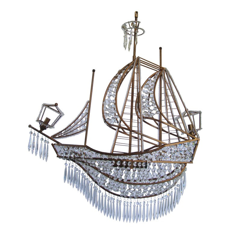Golden Bronze Chandelier Clear Crystal Light