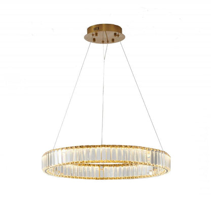 Clear Crystal Halo Chandelier With Chrome/Gold Hardware