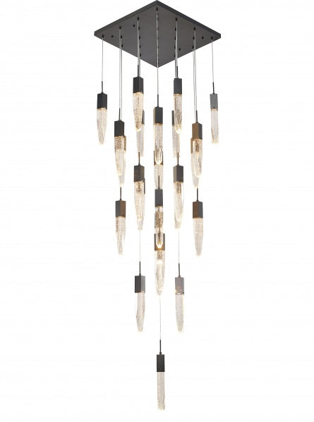 Flushed Black Gun Metal Frame Chandelier