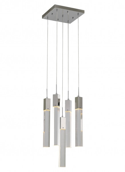 Flushed Chrome Frame Chandelier