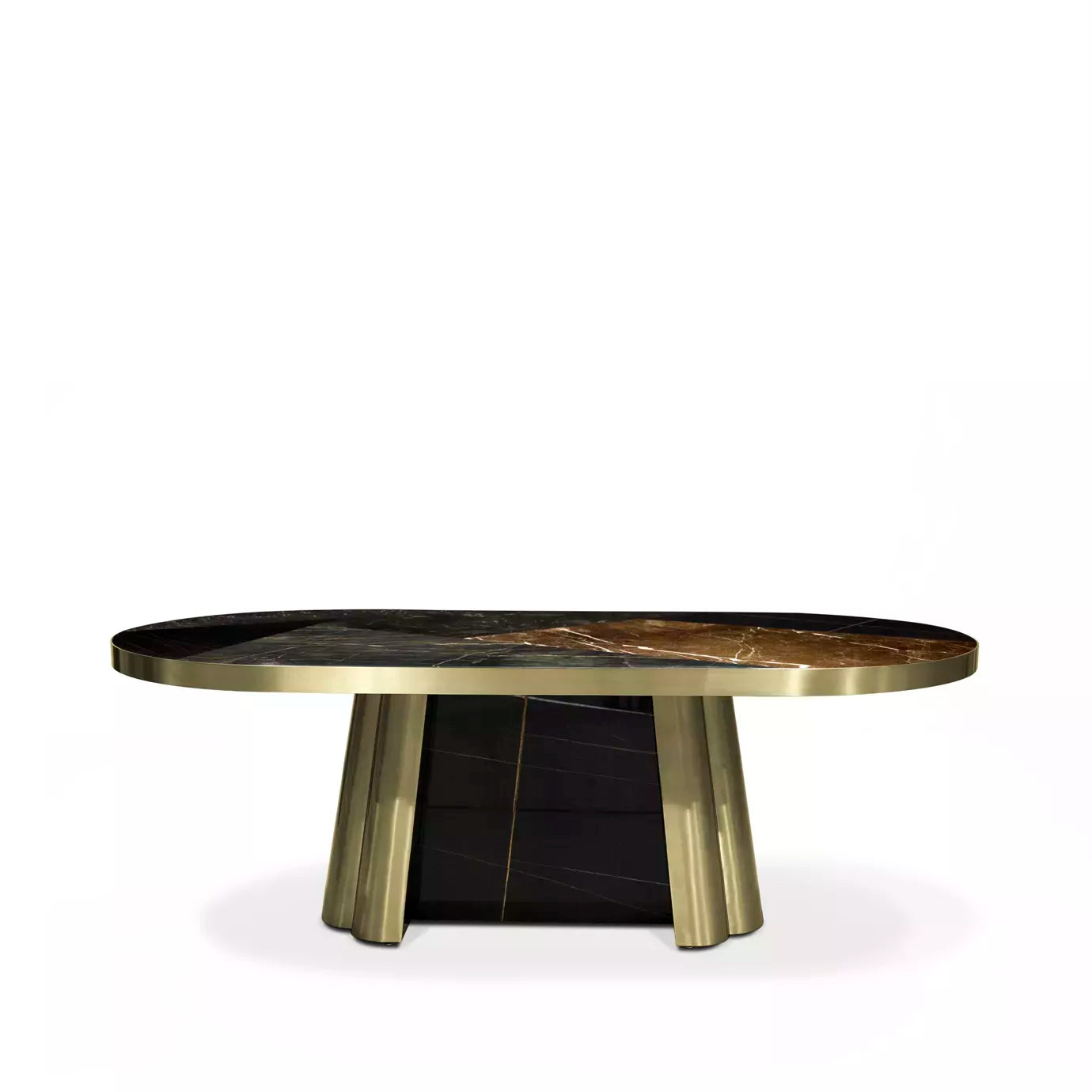 Decodiva Black & Gold Granite Dining Table