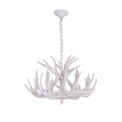 Faux White Antler Chandelier