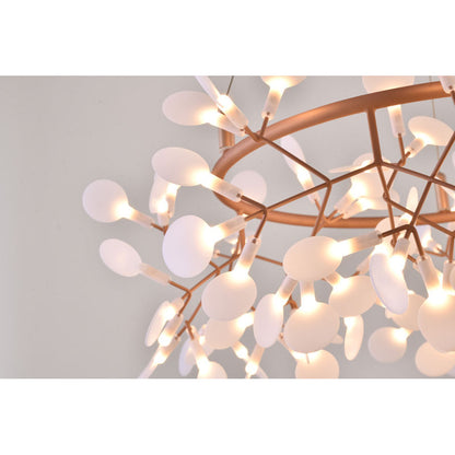 Round LED Leaf Petal Chandelier