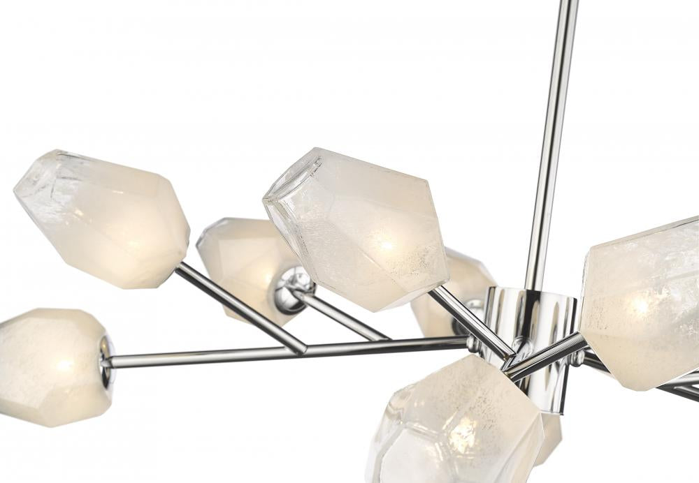 Gold Branch Chandelier with White Glass Shades