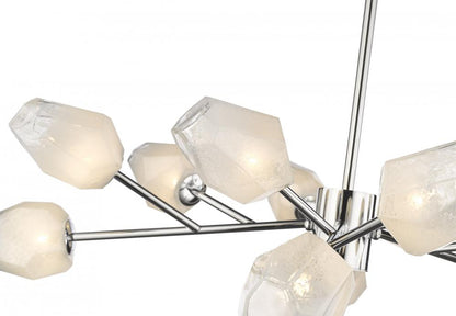 Gold Branch Chandelier with White Glass Shades