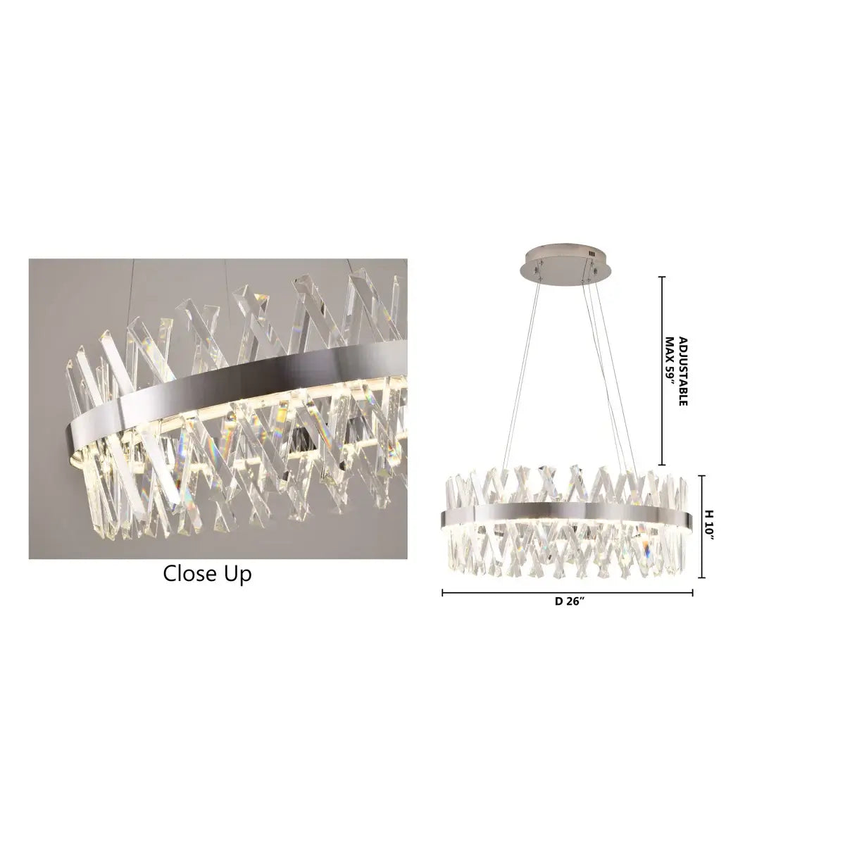 Modern Gold LED Chandelier with Integrated LED & Crystals
by Bethel International