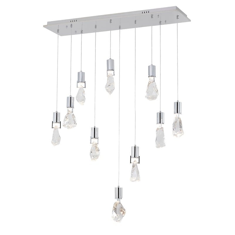 Island Light with Clear Crystal Stone Pendants