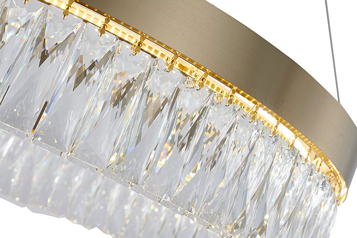Round Gold LED Crystal Chandelier