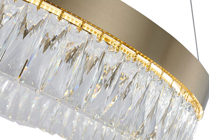 Round Gold LED Crystal Chandelier