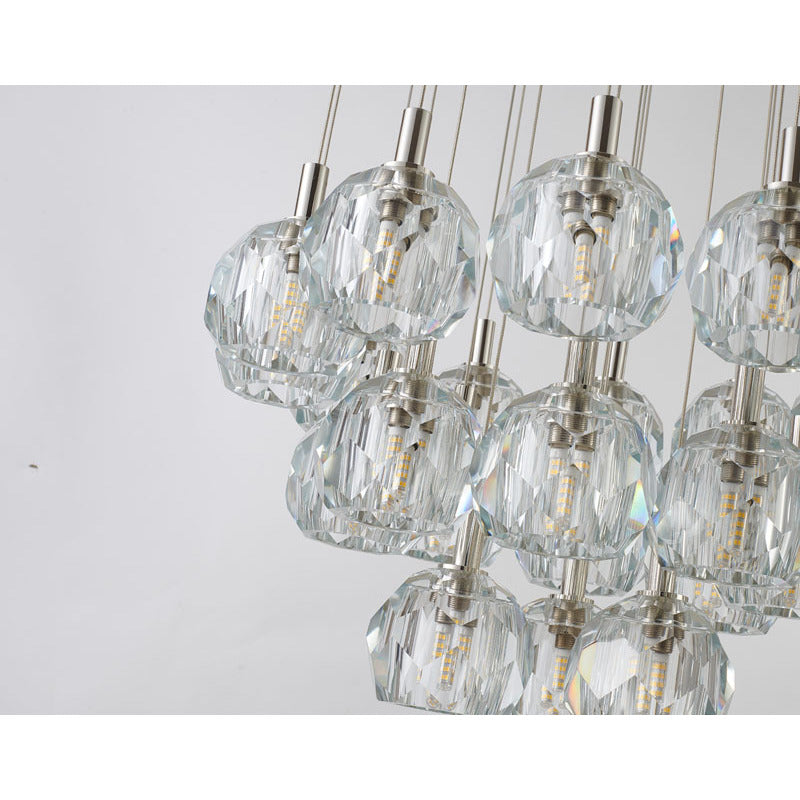 Flushed Chandelier with Clear Crystal Balls