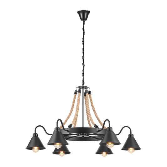 Steel And Ropes 6 Light Chandelier
