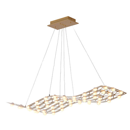 Gold Framed LED ORB Star Light Chandelier With White Acrylic Diffusers