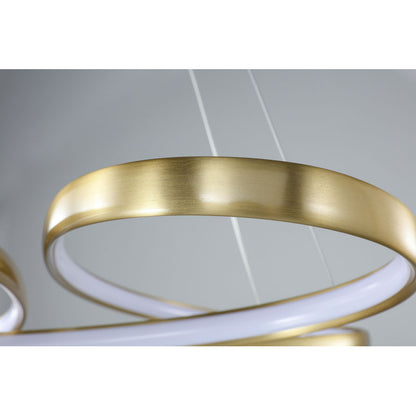 Black LED Chandelier – Modern Aluminum Ring Pendant Light