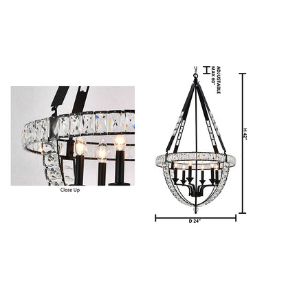 Silver/Matte Black Basket Chandelier