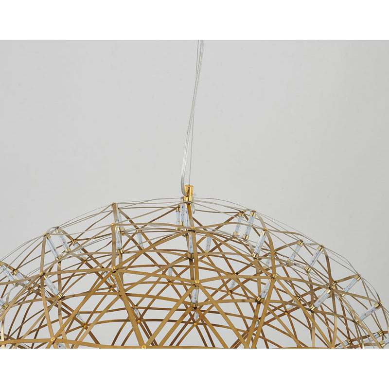 Gold LED Starburst Chandelier – 37" Modern Round Ceiling Light