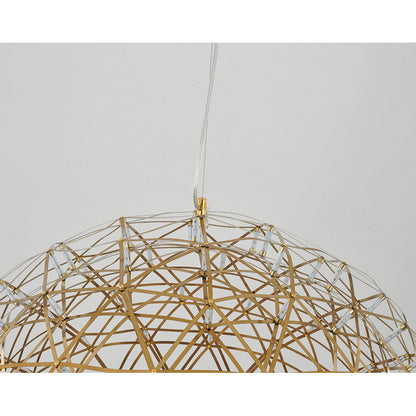 Gold LED Starburst Chandelier – 37" Modern Round Ceiling Light