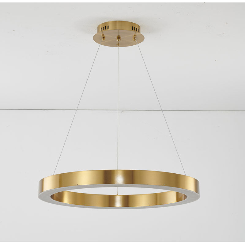 Single Gold Halo LED Chandelier