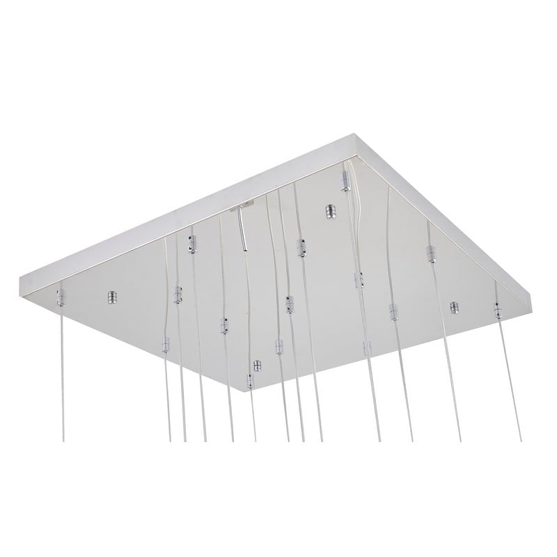 Chrome Frame Chandelier with Hanging Bubble Iceberg Crystal Pendants