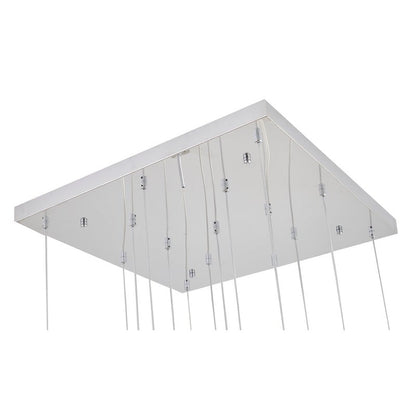 Chrome Frame Chandelier with Hanging Bubble Iceberg Crystal Pendants