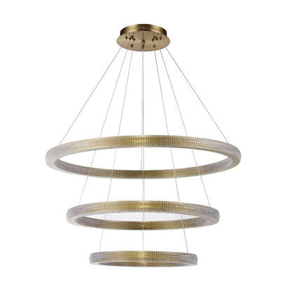Three Ring Gold LED Chandelier