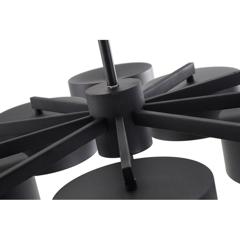 Black/Gold Frame Light Fixture with Black Shades and White Frosted Diffusers