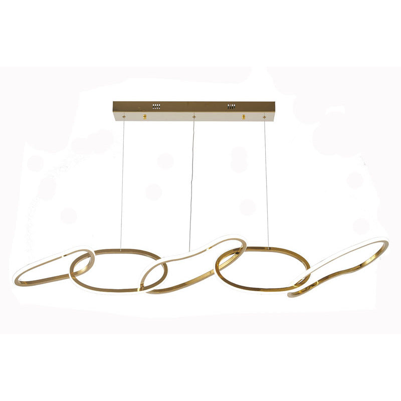 1-Light Gold LED Chandelier with Silicon Diffusers