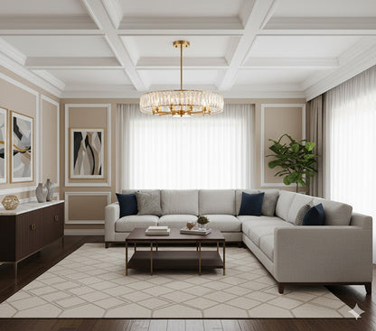 Round Gold Chandelier With A Clear Crystal Band