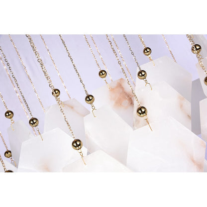 Gold Stainless Steel Chandelier with Spanish Alabaster Stones