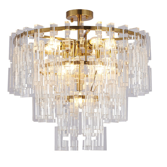 Antique Bronze Chandelier With Clear ACRYLIC Hanging Links