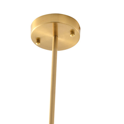 Gold/Black Stick Arm Chandelier With Frosted Glass Shades