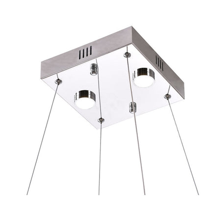Chrome Square Crystal LED Chandelier