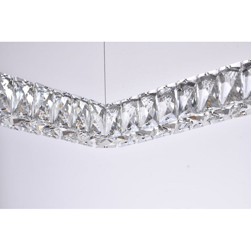 Chrome Square Crystal LED Chandelier