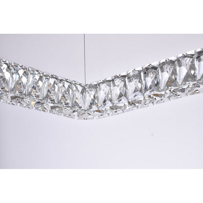 Chrome Square Crystal LED Chandelier