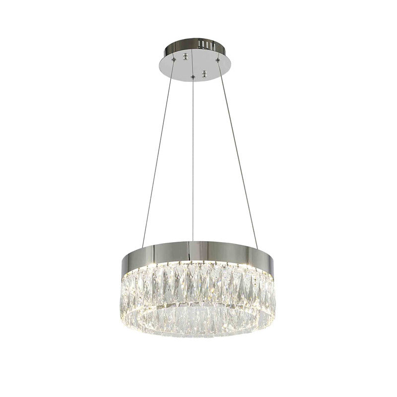 Round Chrome Crystal LED Chandelier