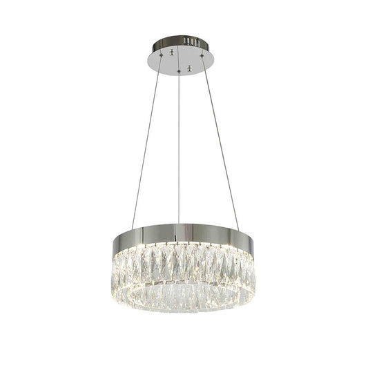 Round Chrome Crystal LED Chandelier