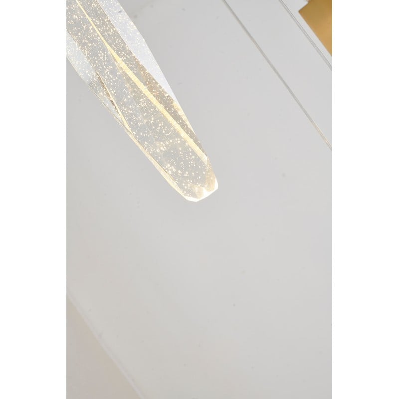 Chrome Frame Chandelier with Hanging Bubble Iceberg Crystal Pendants