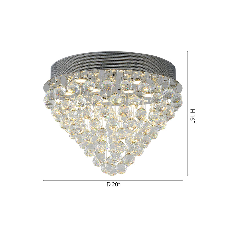 Clear Crystal Semi Flush Mount