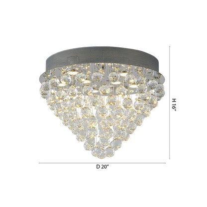 Clear Crystal Semi Flush Mount