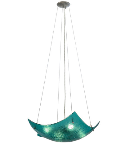 Aquamarine Crinkled Fused Glass Pendant by Meyda Lighting