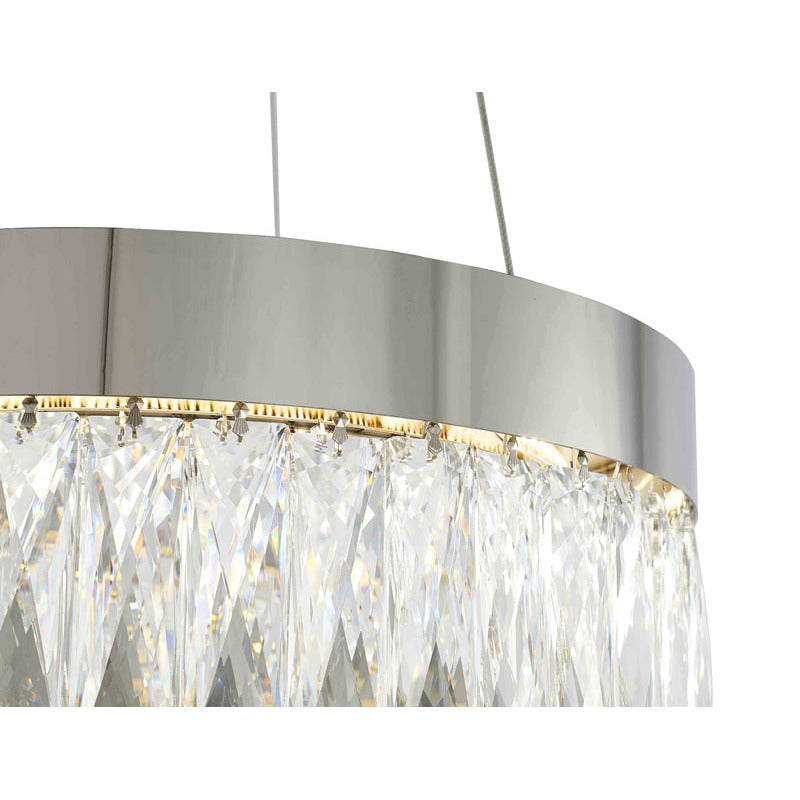 Round Chrome Crystal LED Chandelier