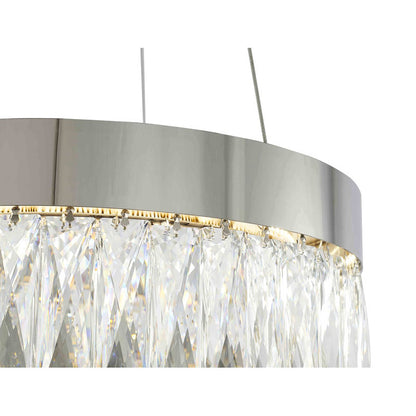 Round Chrome Crystal LED Chandelier